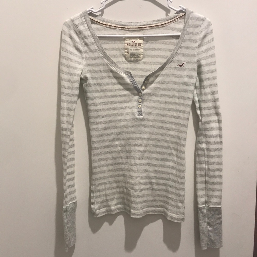 Striped long sleeve Henley - Hollister
